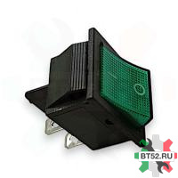 Кнопка SWT704UN 1 клав 4 конт 15/20А KCD4 зелёная
